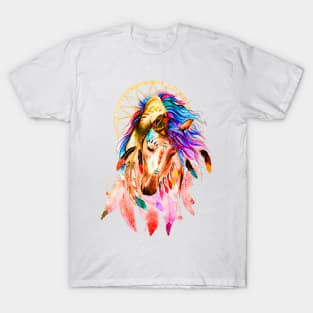 Native Horse With Dreamcatcher T-Shirt